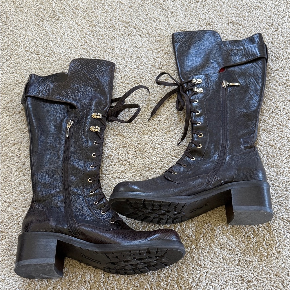 Cesare Paciotti Dark Brown Lace-Up Boots